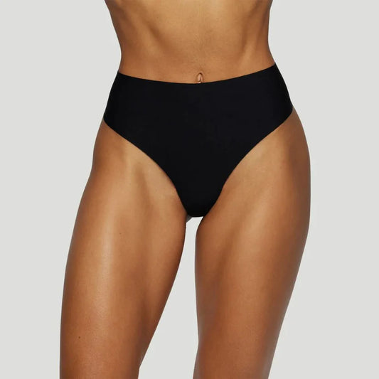 Tanga taille haute noir (Lot de 3)